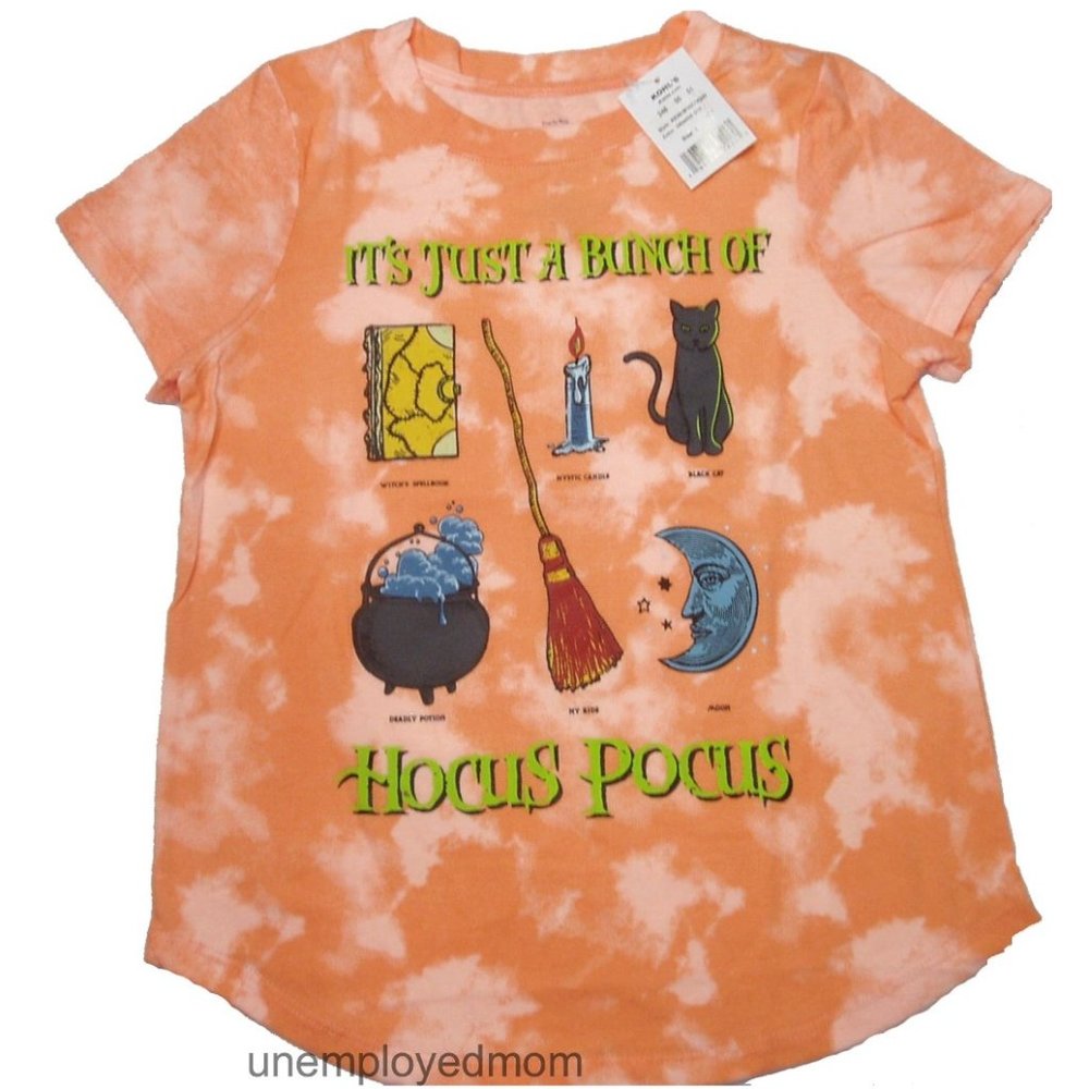 Halloween Tee Hocus Pocus It's Just a Bunch of Top T Shirt Kids Girls Lg